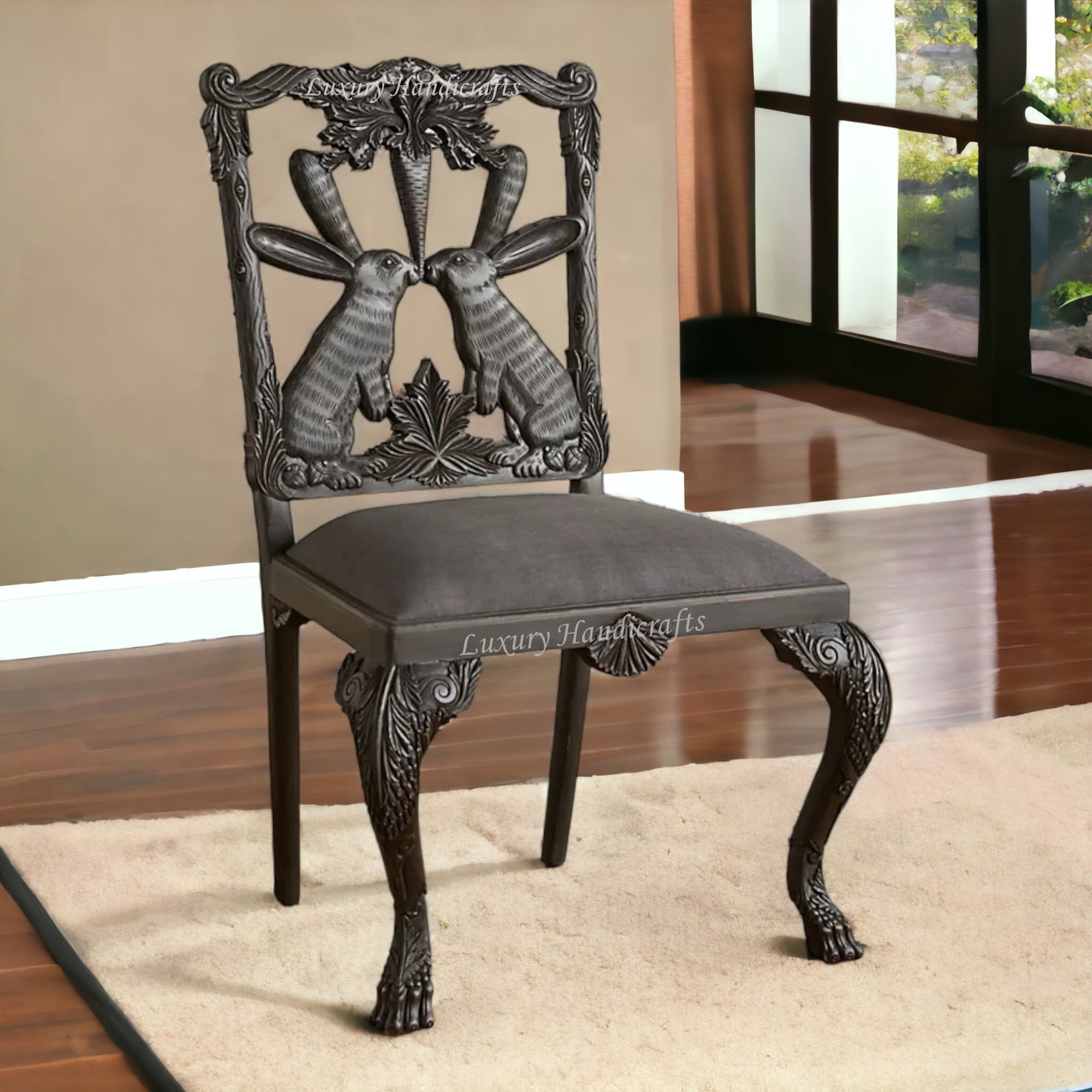 Handcarved menagerie store dining table