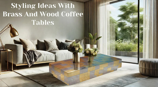 Brass and Wood Coffee Tables