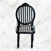 Archibald Baroque Velvet Stripped Black Chair 4