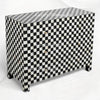 Bone Inlay 4 Drawer Checkerboard Dresser Black 2
