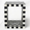 Bone Inlay Checkerboard Side Table Black 2