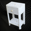 Bone Inlay Edge Floral Bedside White 3