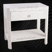 Bone Inlay Edge Floral Bedside White 2