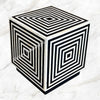 Bone Inlay Stripe Cube Side Table Black 2