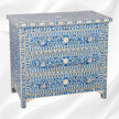 Bone Inlay Floral 3 Drawer Chest Blue 2