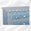 Bone Inlay Floral 3 Drawer Chest Blue 3