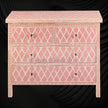 Bone Inlay Chest of Four Drawer Diamond Pink 1