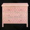 Bone Inlay Chest of Four Drawer Diamond Pink 1