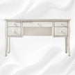 Bone Inlay Curved 5 Drawer Floral Desk White 3