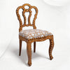 Bone Inlaid Teakwood Flower Chair Brown Set of 2 