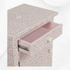 Bone Inlay Bedside Floral 1 Drawer 1 Door Blush Pink 3