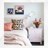 Bone Inlay Bedside Floral 1 Drawer 1 Door Blush Pink
