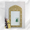 Bone Inlay Crested Mirror Mustard Green