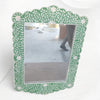 Bone Inlay Floral Scalloped Mirror Green 2