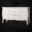 Bone Inlay Curved 6 Drawer Floral Dresser White with Topper 6