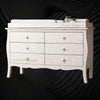 Bone Inlay Curved 6 Drawer Floral Dresser White with Topper 2