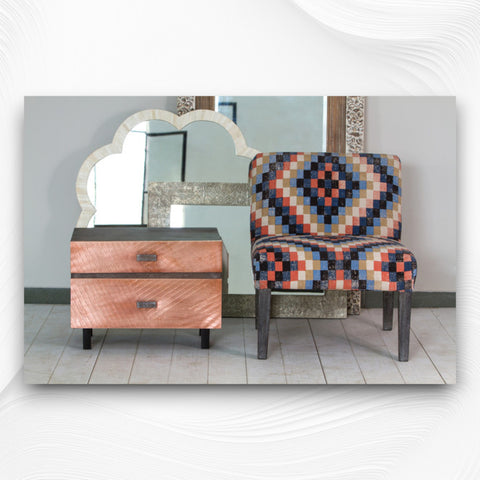 Copper Two Drawer Bedside 1