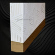 Cube Optical Waterfall Bone Inlay Coffee Table White Brass Base 3