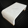 Cube Optical Waterfall Bone Inlay Coffee Table White Brass Base 5
