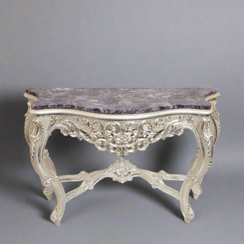 Elsa Console with Amethyst Gemstone Top 1