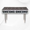 FUSION Sleek Geometric Bone Inlay Desk Black 1