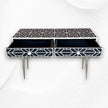 FUSION Sleek Geometric Bone Inlay Desk Black 3