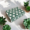 Flower Bone Inlay Box Teal Green