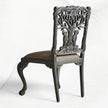 Handcarved Menagerie Woodpecker Dining Chair Black Set of 2 4