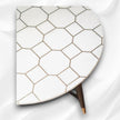 Honeycomb Brass Inlay White Marble Coffee Table 3