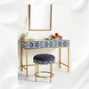 Ikat Bone Inlay Vanity Table Blue 4