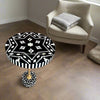 Ikat Bone Inlay End Table Black