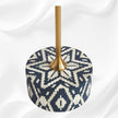 Ikat Bone Inlay End Table Navy Blue 2