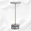 Ikat Bone Inlay End Table Navy Blue 3