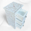 James MOP Inlay 3 Drawer Bedside White 2