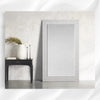 Kyra Bone Inlay Flower Floor Mirror White