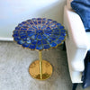 Lapis Lazuli Marigold Brass Accent Table