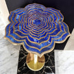 Lapis Lazuli Flower Accent Table In Brass 2