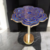 Lapis Lazuli Flower Accent Table In Brass