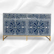 MOP Inlay Scroll Vine Buffet Navy Blue 5