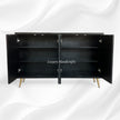 MOP Inlay Swan Cabinet 4 Door Black 2