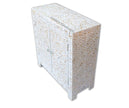 MOP Inlay Cabinet AND Drum Side Table White 5