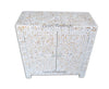 MOP Inlay Cabinet AND Drum Side Table White 2