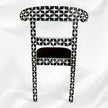Mother Of Pearl Inlay Star Design Chair Black 5