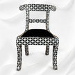 Mother Of Pearl Inlay Star Design Chair Black 6