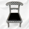 Mother Of Pearl Inlay Star Design Chair Black 3