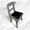 Mother Of Pearl Inlay Star Design Chair Black 2