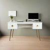 Optical MOP Inlay Desk 2 Drawers White