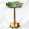 Organic Textured Brass Side Table with Malachite 3