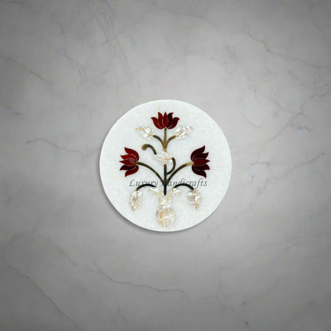 Red Carnelian Lotus Table Top Round 1