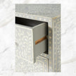 Scroll Vine Bone Inlay Entryway Cabinet Grey 5